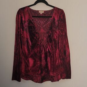 One World Crushed Velvet Top Sz L Whimsigoth Vamp Grunge